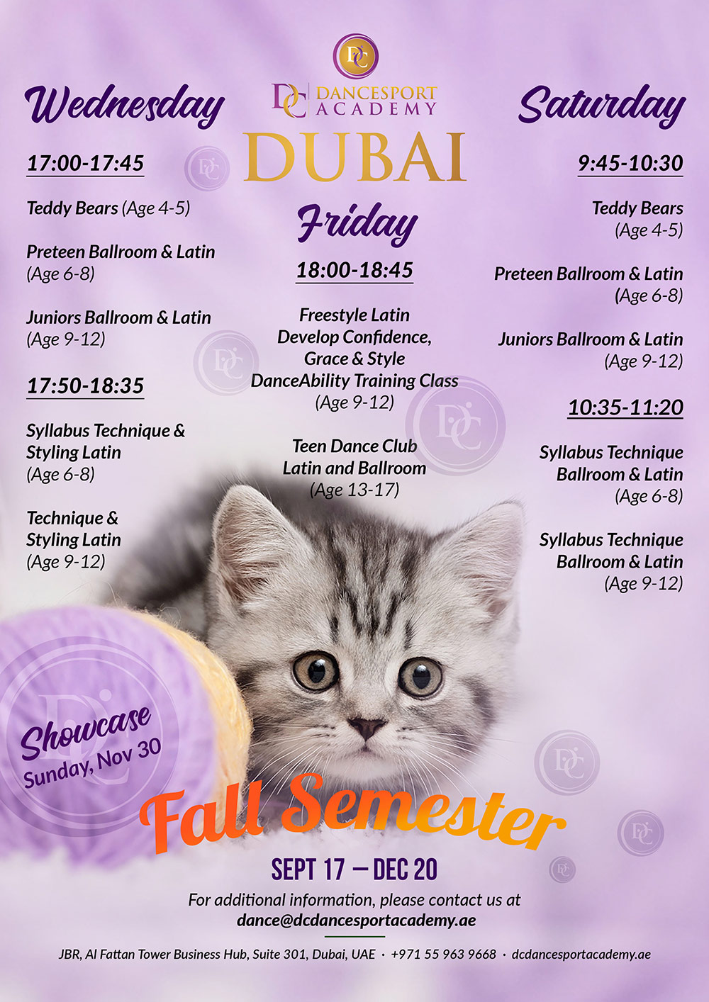 DC DanceSport Academy Dubai Kids Fall Semester 2025